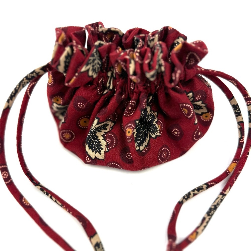 Vera Bradley Indiana Red Coin Jewelry Pouch Vintage Made In USA Travel Pouch
